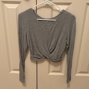 Altar'd State Gray Twist Front Crop Top